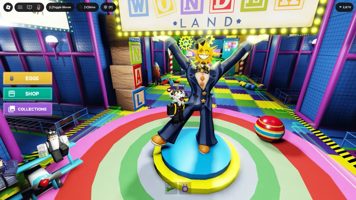 Wonderland Roblox lobby with roller coasters